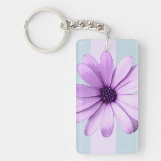 Porte-clés blue and purple striped daisy pattern (Devant)