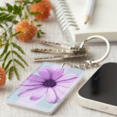 Porte-clés blue and purple striped daisy pattern (Devant droit)