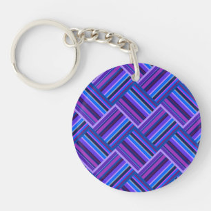 Porte-clés Blue and purple stripes weave