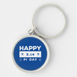 Porte-clés Blue And White 3.14 Happy Pi Day