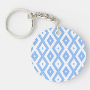 Porte-clés Blue and white diamond
