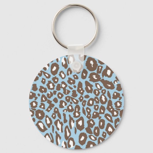 Porte-clés Blue and White Leopard Print (Recto)