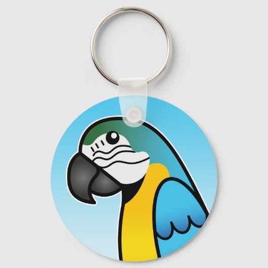 Porte-clés Blue And Yellow Cartoon Macaw Parrot Bird (Recto)