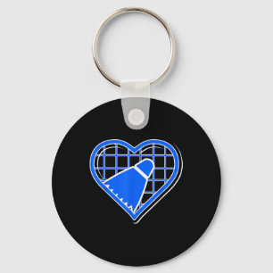 Porte-clés Blue Badminton Heart Pour Les Amateurs De Badminto