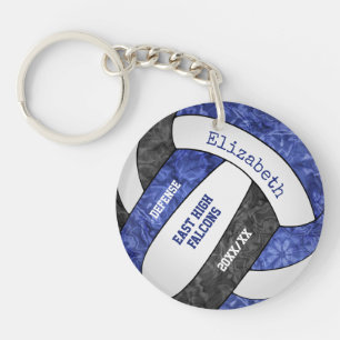 Porte-clés Blue black sport fillette de volley-ball