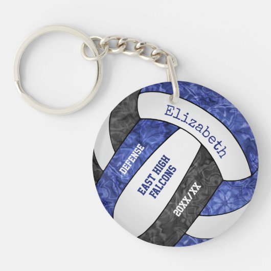 Porte-clés Blue black sport fillette de volley-ball (Devant)