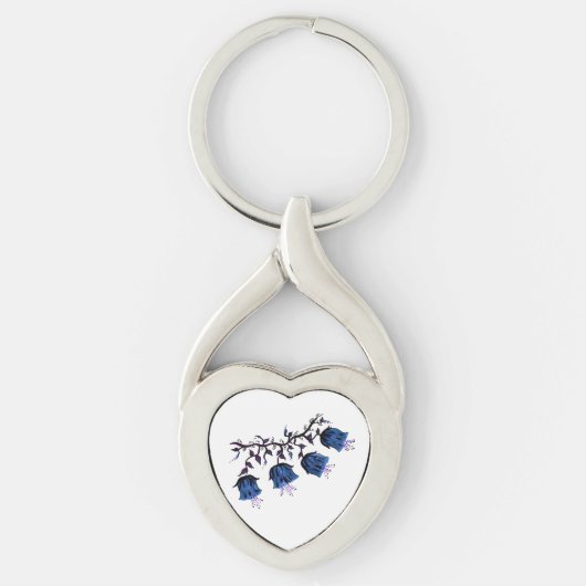 Porte-clés Blue Canterbury Bells Twisted Heart Metal Porte -  (Devant)