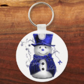 Porte-clés Blue Christmas Snowman (Recto)