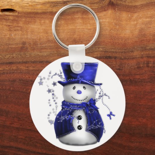 Porte-clés Blue Christmas Snowman (Recto)