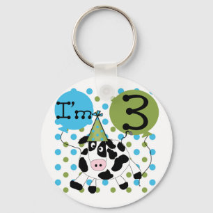 Porte-clés Blue Cow 3e Anniversaire Tshirts et cadeaux