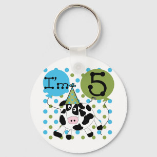 Porte-clés Blue Cow 5th Birthday Tshirts et cadeaux