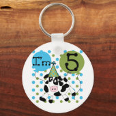 Porte-clés Blue Cow 5th Birthday Tshirts et cadeaux (Recto)