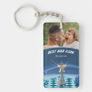Porte-clés Blue Diamond Metallic Roi Échec Fête des Pères