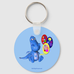 Porte-clés Blue Dragon And Balloons Cute Keychain