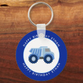Porte-clés Blue Dump Truck Custom Birthday (Recto)