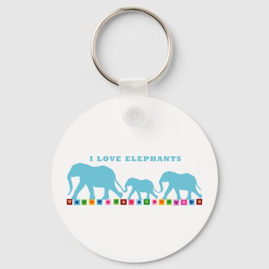 Porte-clés Blue Elephants Walking (Recto)