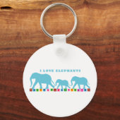 Porte-clés Blue Elephants Walking (Recto)