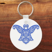 Porte-clés Blue Filigree Angel Silhouette Ornate Lace (Recto)