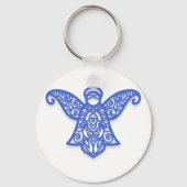 Porte-clés Blue Filigree Angel Silhouette Ornate Lace (Verso)