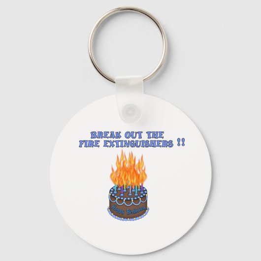 Porte-clés Blue Fire Extinguisher gâteau d'anniversaire (Recto)