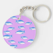 Porte-clés Blue fish on lilac (Dos)