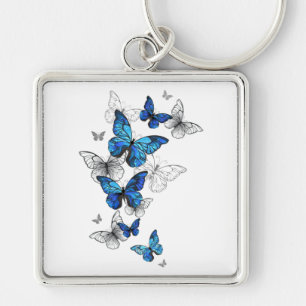 Porte-clés Blue Flying Butterflies Morpho