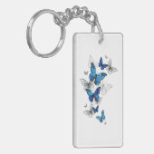 Porte-clés Blue Flying Butterflies Morpho (Devant gauche)