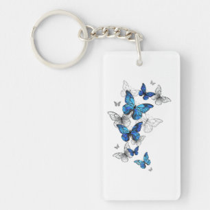 Porte-clés Blue Flying Butterflies Morpho
