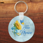 Porte-clés Blue Free Ukraine Tournesol & Papillon (Recto)