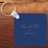 Porte-clés Blue & Gold Colors Professional Trendy Modern Name (Recto)