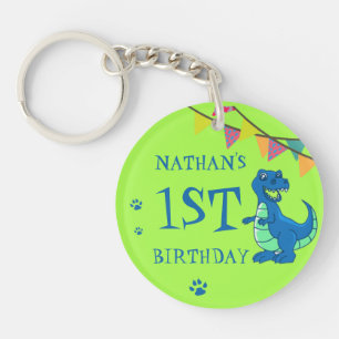Porte-clés Blue Green Paw Dinosaur Thème Anniversaire Fête Fa