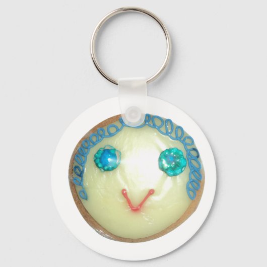 Porte-clés Blue Hair Emoji Art Imprimer/Graphique (Recto)