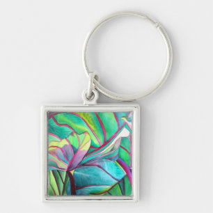 Porte-clés Blue Hawaii Tropical leaf folios art