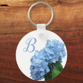 Porte-clés Blue Heaven Hydrangea Monogram Initial Keychain (Recto)