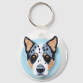 Porte-clés Blue Heeler Chien 3D inspiré (Recto)