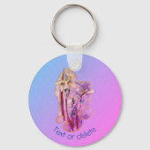 Porte-clés Blue Iris Floral Art Personnalisé (Recto)