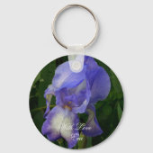 Porte-clés Blue Iris Flower Macro Art: Acrylic Keychain (Recto)