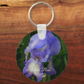Porte-clés Blue Iris Flower Macro Art: Acrylic Keychain (Recto)