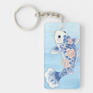 Porte-clés Blue Koi Fish Keychain