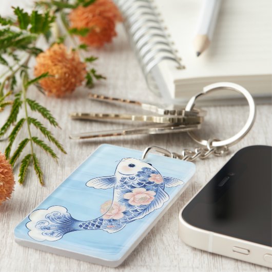 Porte-clés Blue Koi Fish Keychain (Devant droit)