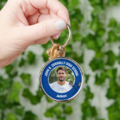 Porte-clés Blue Lacrosse Player Photo High School Spirit (Main)