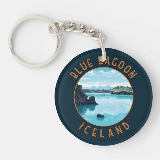 Porte-clés Blue Lagoon Islande Cercle en détresse (Devant)