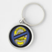 Porte-clés Blue Line mince Badge (Devant)