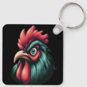 Porte-clés "Blue Mad Blue Rooster" Aluminum Keychain (Dos)