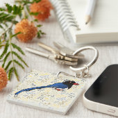 Porte-clés Blue-Magpie à bec rouge (Devant Droit)