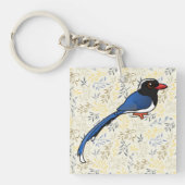 Porte-clés Blue-Magpie à bec rouge (Devant)