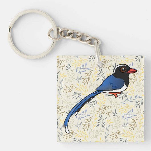 Porte-clés Blue-Magpie à bec rouge (Devant)