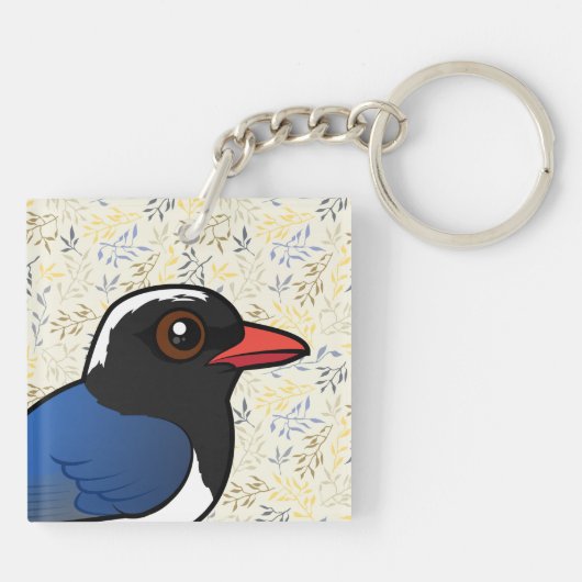 Porte-clés Blue-Magpie à bec rouge (Dos)