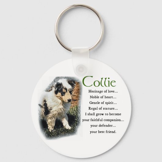 Porte-clés Blue Merle Collie Cadeaux (Recto)