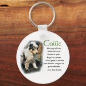 Porte-clés Blue Merle Collie Cadeaux (Recto)